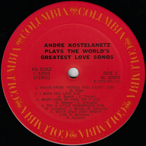 Kostelanetz* : Kostelanetz Plays The World's Greatest Love Songs (2xLP, Comp)