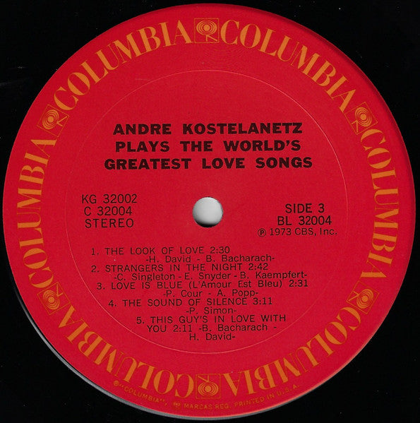 Kostelanetz* : Kostelanetz Plays The World's Greatest Love Songs (2xLP, Comp)