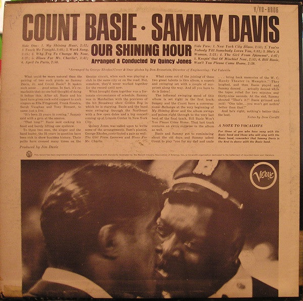 Sammy Davis* / Count Basie : Our Shining Hour (LP, Album, Mono)
