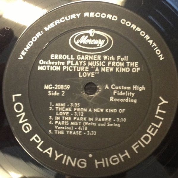 Erroll Garner With Full Orchestra Conducted By Leith Stevens : Playing Music From The Paramount Motion Picture "A New Kind Of Love" (LP, Album, Mono)