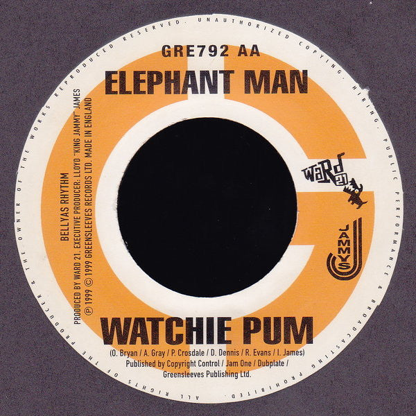 Red Rat / Elephant Man : Skin A Slap / Watchie Pum (7")