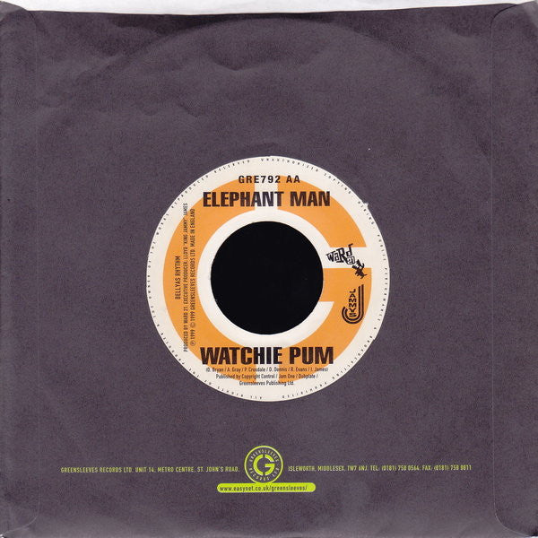 Red Rat / Elephant Man : Skin A Slap / Watchie Pum (7")