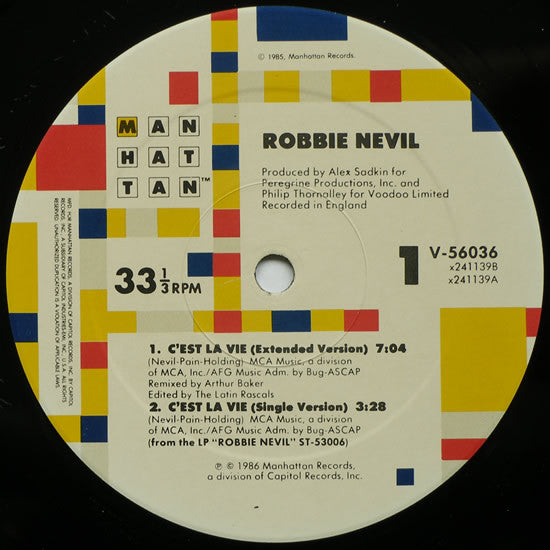 Robbie Nevil : C'est La Vie (12", Single, Pic)