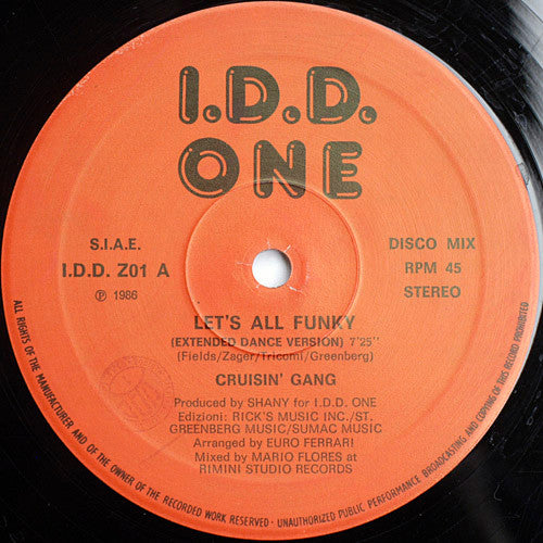Cruisin' Gang : Let's All Funky (12")