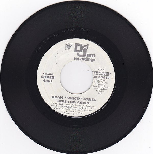 Oran 'Juice' Jones : 1.2.1. / Here I Go Again (7", Promo)