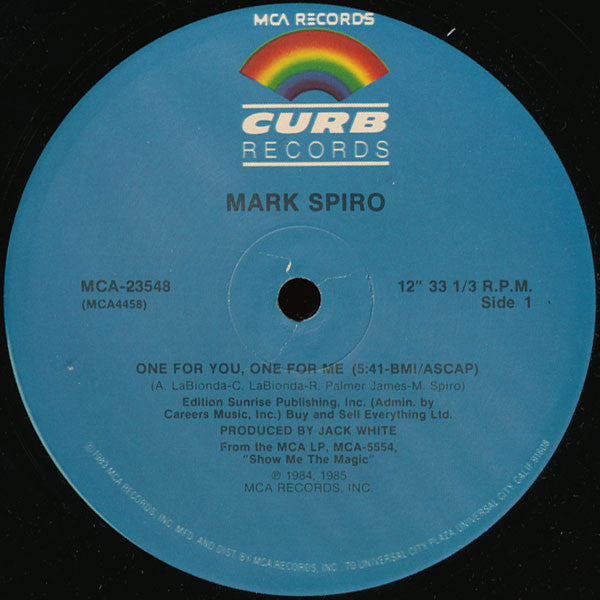 Mark Spiro : One For You, One For Me (12")