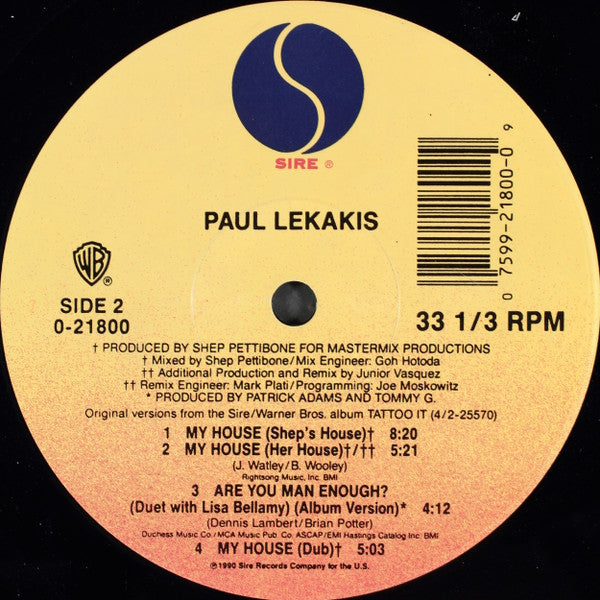 Paul Lekakis : My House (12")