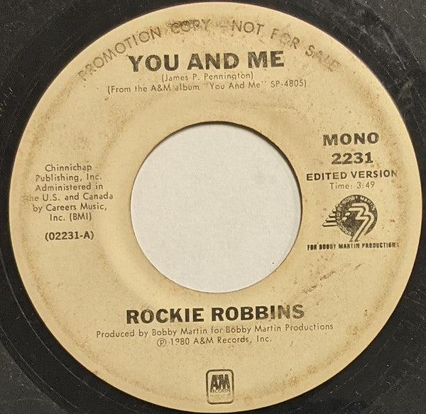 Rockie Robbins : You And Me  (7", Promo)