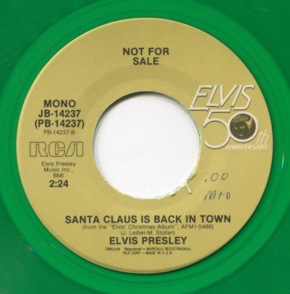 Elvis* : Merry Christmas Baby / Santa Claus Is Back In Town (7", Single, Mono, Promo, Gre)