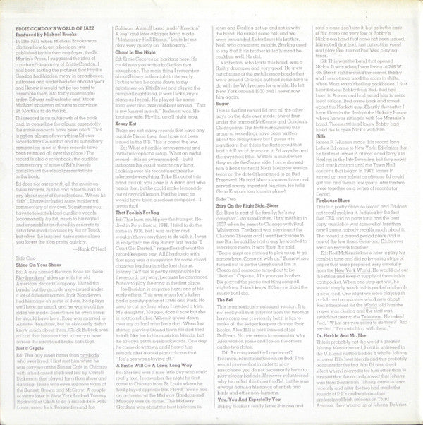 Eddie Condon : Eddie Condon's World Of Jazz (2xLP, Album, Comp, Mono, Pit)