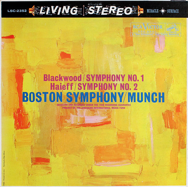 Boston Symphony Orchestra / Charles Munch ~ Easley Blackwood / Alexei Haieff : Symphony No. 1  •  Symphony No. 2 (LP)