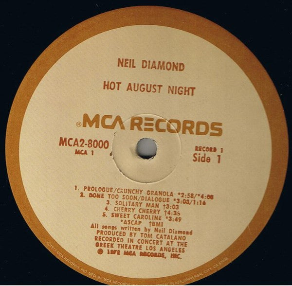 Neil Diamond : Hot August Night (2xLP, Album, RE, Gat)