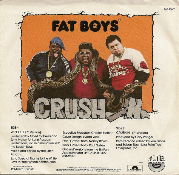 Fat Boys And The Beach Boys : Wipeout! (7", Single, Spe)