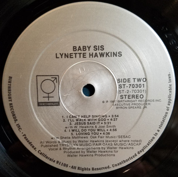 Lynette Hawkins : Baby Sis (LP, Album)