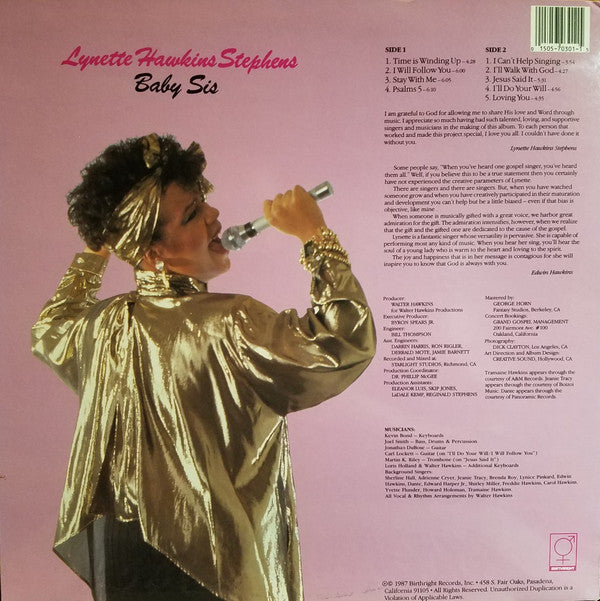 Lynette Hawkins : Baby Sis (LP, Album)