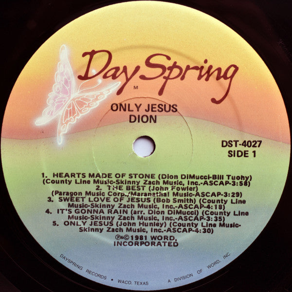 Dion (3) : Only Jesus (LP, Album, Mon)