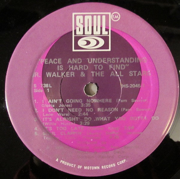 Jr. Walker & The All Stars* : Peace & Understanding Is Hard To Find (LP, Album, Sup)