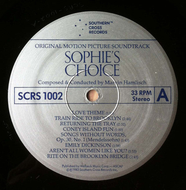 Marvin Hamlisch : Sophie's Choice (Original Motion Picture Soundtrack) (LP, Album)