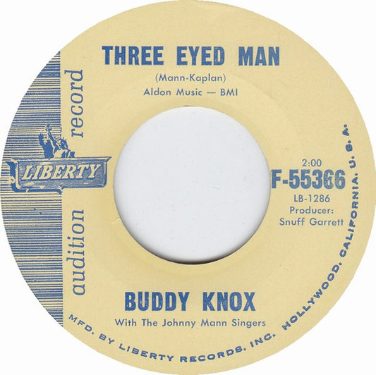 Buddy Knox With The Johnny Mann Singers : Three Eyed Man (7", Single, Promo)