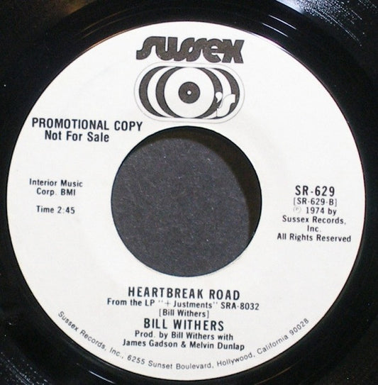 Bill Withers : Heartbreak Road (7", Single, Promo)
