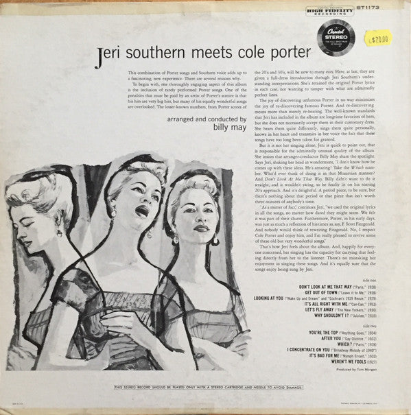 Jeri Southern : Jeri Southern Meets Cole Porter (LP, Album)