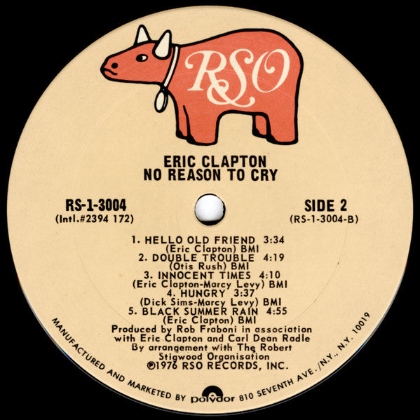 Eric Clapton : No Reason To Cry (LP, Album, San)
