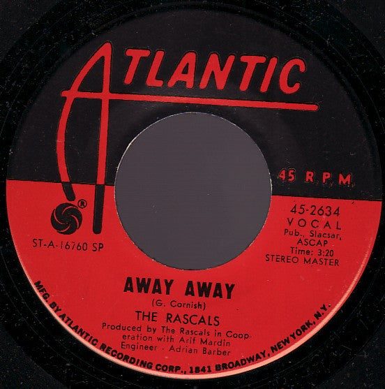 The Rascals : See / Away Away (7", Spe)