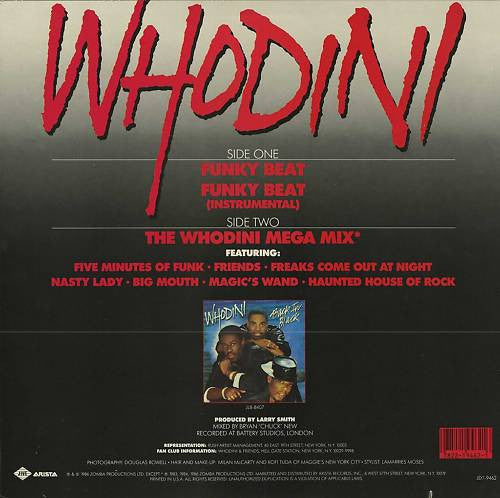 Whodini : Funky Beat (12", P/Mixed)