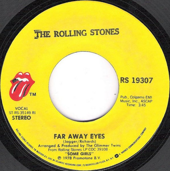 The Rolling Stones : Miss You (7", Single, Styrene, PRC)