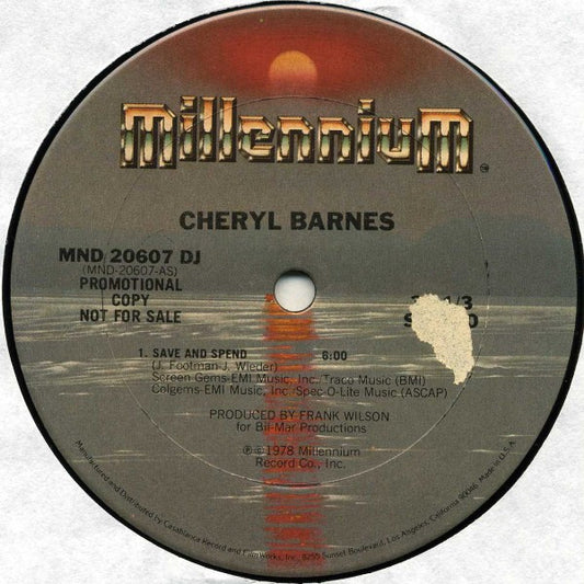 Cheryl Barnes : Save And Spend (12", S/Sided, Promo)
