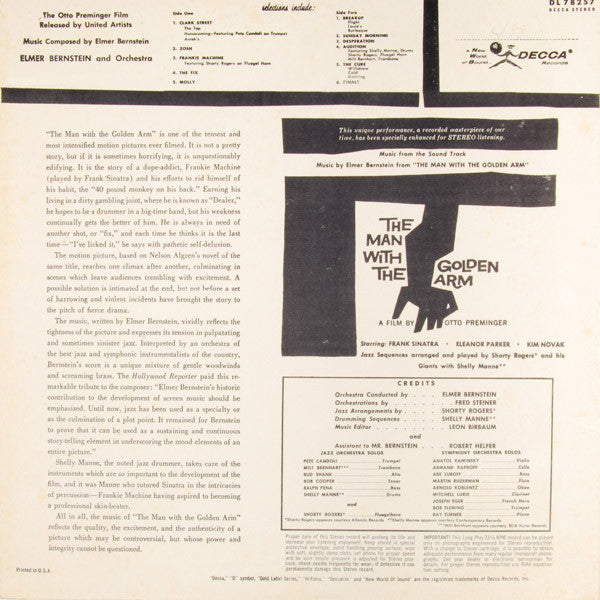 Elmer Bernstein : The Man With The Golden Arm (Soundtrack) (LP, Album, RE, Pin)