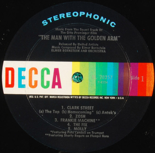 Elmer Bernstein : The Man With The Golden Arm (Soundtrack) (LP, Album, RE, Pin)