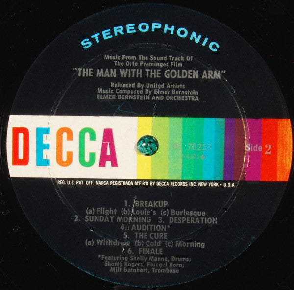 Elmer Bernstein : The Man With The Golden Arm (Soundtrack) (LP, Album, RE, Pin)