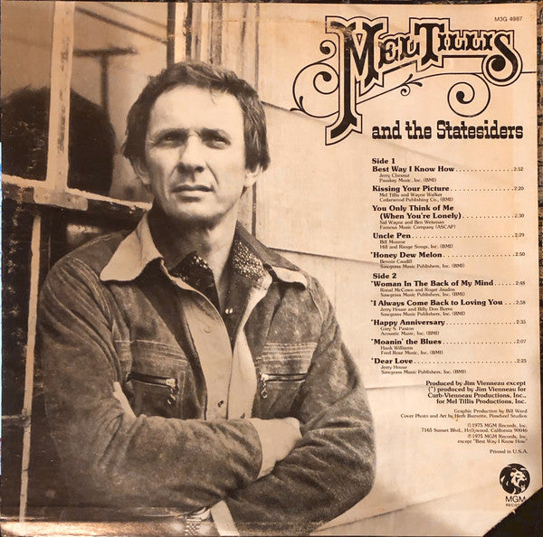 Mel Tillis And The Statesiders (2) : Mel Tillis And The Statesiders (LP, Album)