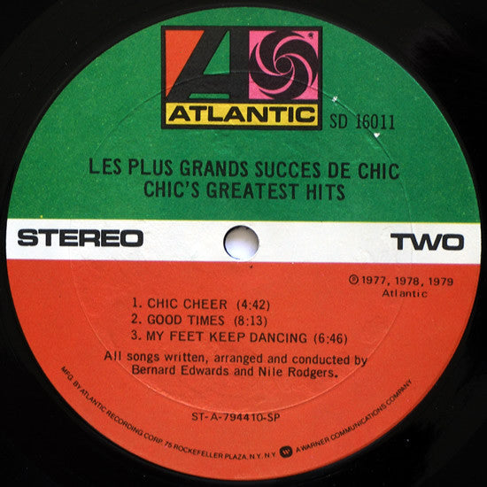 Chic : Les Plus Grands Succes De Chic (Chic's Greatest Hits) (LP, Comp, SP )