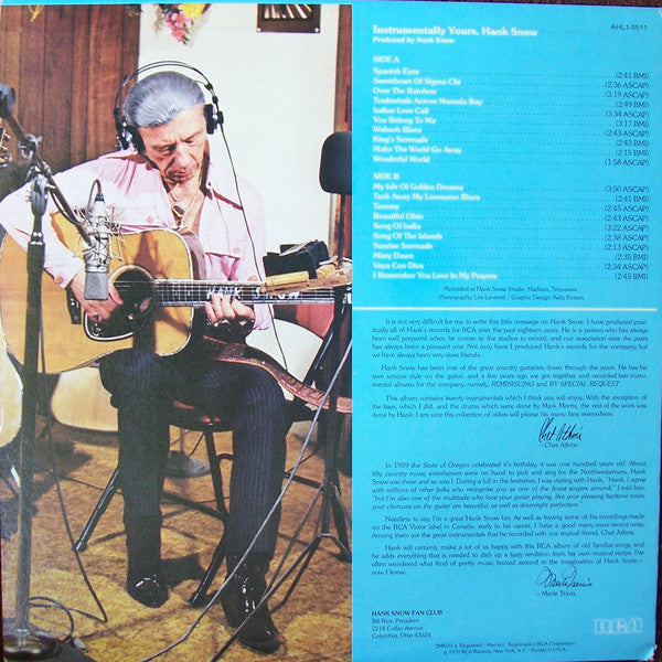 Hank Snow : Instrumentally Yours, Hank Snow (LP, Album)