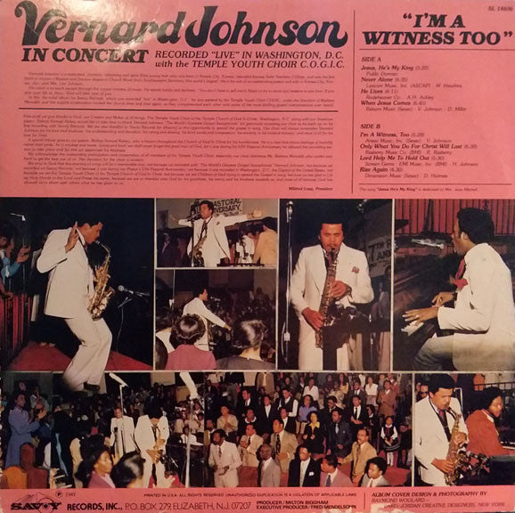 Brother Vernard Johnson : I'm A Witness Too (LP, Album)