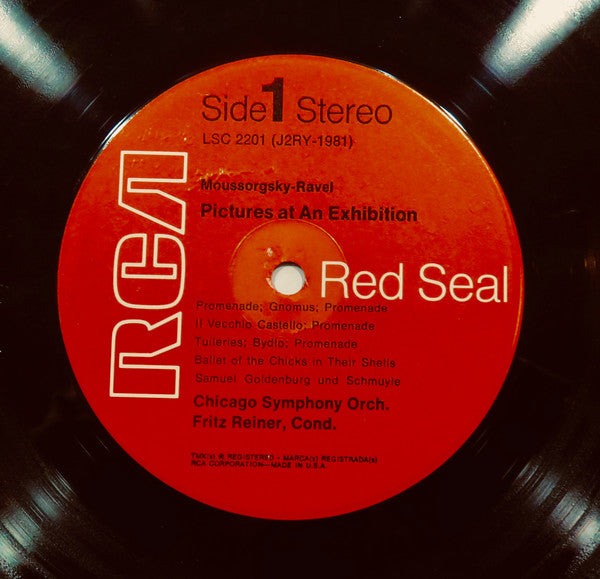 Mussorgsky* / Ravel*, Fritz Reiner, Chicago Symphony Orchestra : Pictures At An Exhibition (LP, RE)