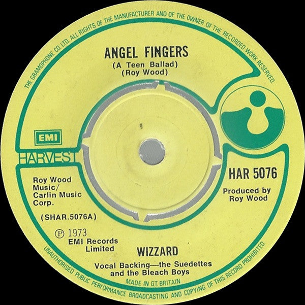 Wizzard (2) : Angel Fingers (A Teen Ballad) (7", Single)