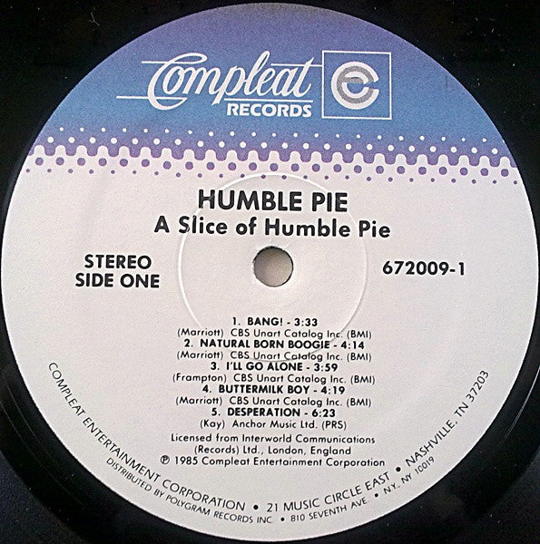 Humble Pie : A Slice Of Humble Pie (2xLP, Comp)