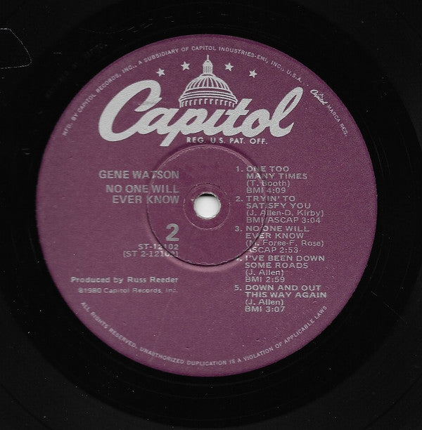 Gene Watson : No One Will Ever Know (LP)