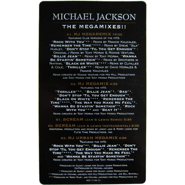 Michael Jackson : The Megamixes (12", Promo)