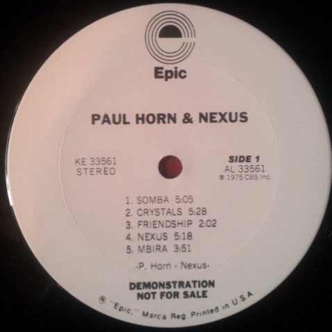 Paul Horn + Nexus (18) : Paul Horn + Nexus (LP, Promo)