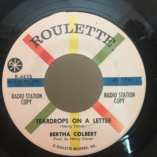 Bertha Colbert : Teardrops On A Letter / Poor Bonnie (7", Single, Promo)