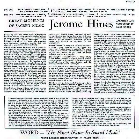 Jerome Hines : Great Moments Of Sacred Music (LP)