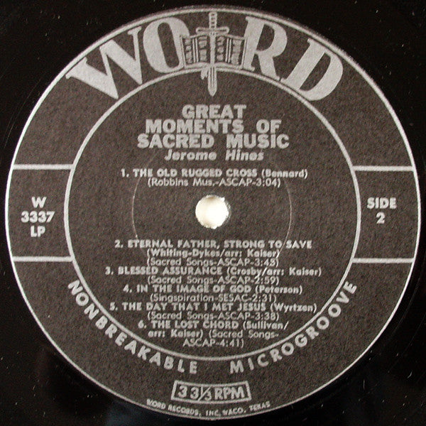 Jerome Hines : Great Moments Of Sacred Music (LP)