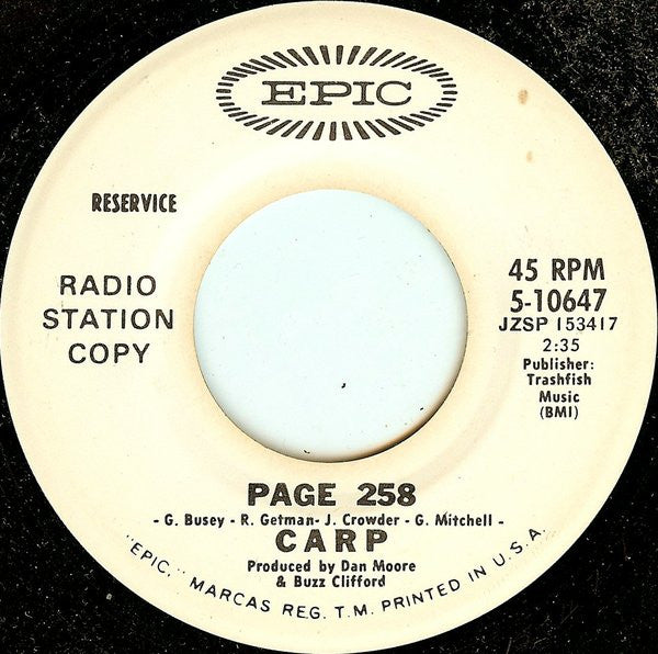 Carp : Page 258 (7", Promo)