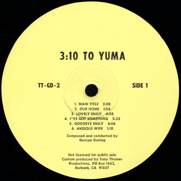 George Duning : 3:10 To Yuma (The Film Score) (LP, Album, Promo)