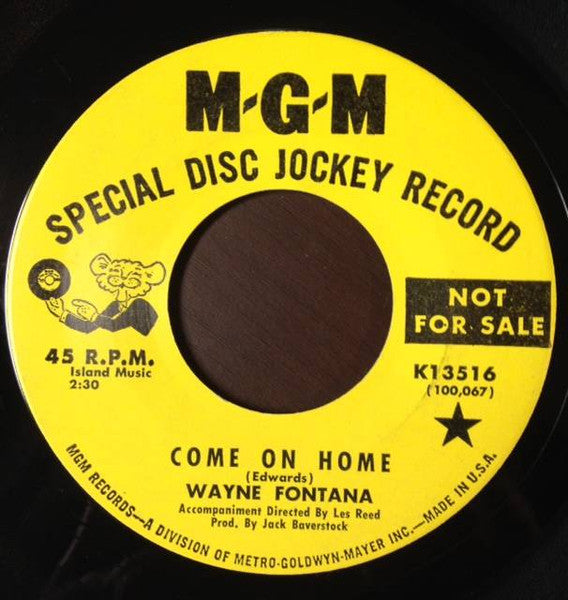 Wayne Fontana : Come On Home (7", Single, Promo)