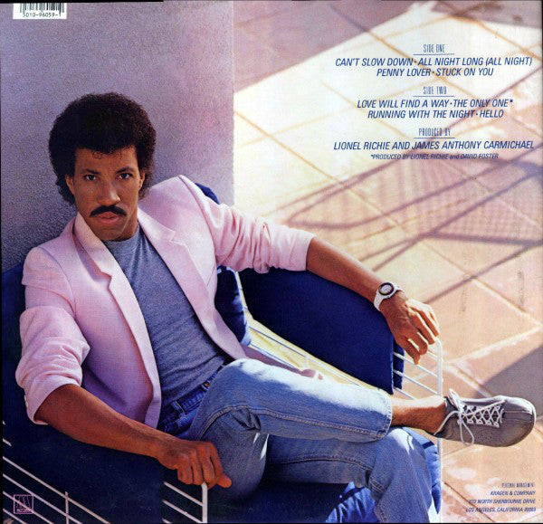 Lionel Richie : Can't Slow Down (LP, Album, Gat)